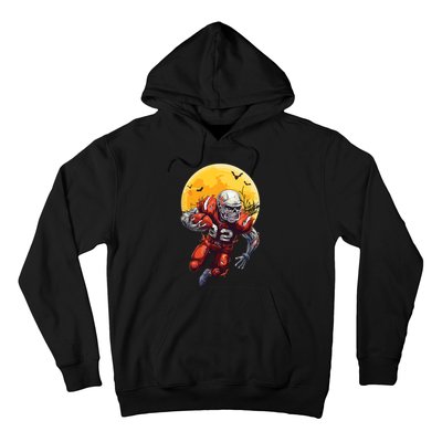 American Football Skeleton Halloween Football Fan Hoodie