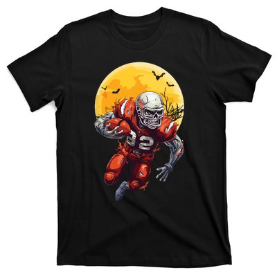 American Football Skeleton Halloween Football Fan T-Shirt