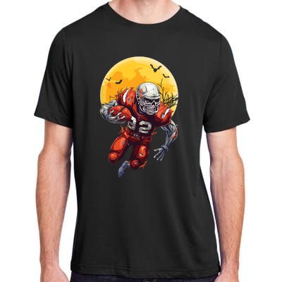 American Football Skeleton Halloween Football Fan Adult ChromaSoft Performance T-Shirt