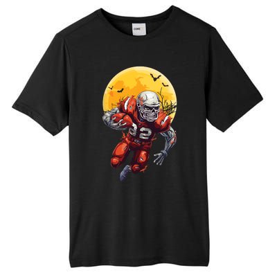 American Football Skeleton Halloween Football Fan Tall Fusion ChromaSoft Performance T-Shirt