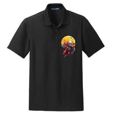 American Football Skeleton Halloween Football Fan Dry Zone Grid Polo