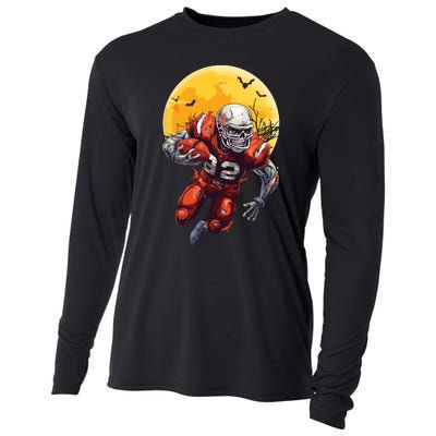 American Football Skeleton Halloween Football Fan Cooling Performance Long Sleeve Crew