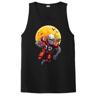 American Football Skeleton Halloween Football Fan PosiCharge Competitor Tank