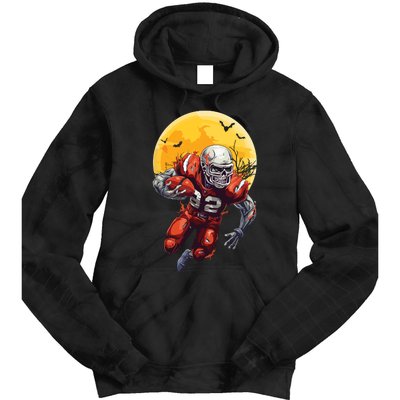 American Football Skeleton Halloween Football Fan Tie Dye Hoodie