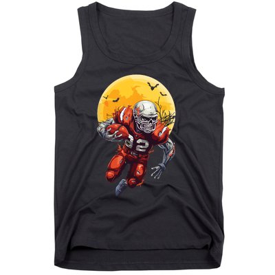 American Football Skeleton Halloween Football Fan Tank Top