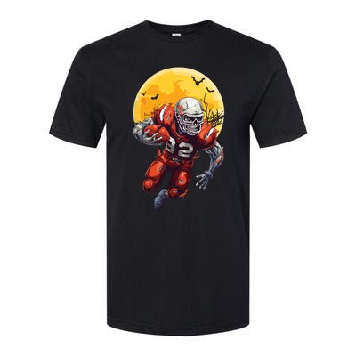 American Football Skeleton Halloween Football Fan Softstyle CVC T-Shirt