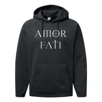 Amor Fati Stoic Inspirational Latin Quote Love your Fate Performance Fleece Hoodie