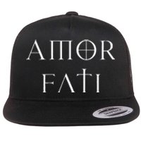 Amor Fati Stoic Inspirational Latin Quote Love your Fate Flat Bill Trucker Hat