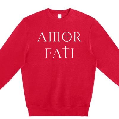 Amor Fati Stoic Inspirational Latin Quote Love your Fate Premium Crewneck Sweatshirt