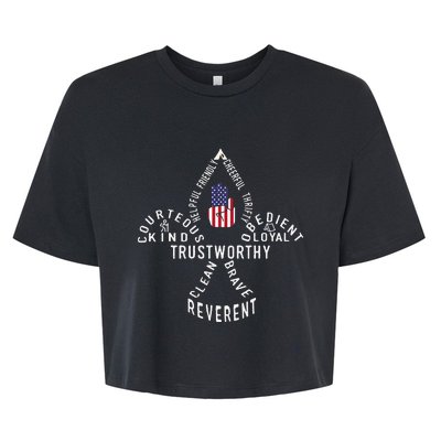 America Flag Scouting law Bella+Canvas Jersey Crop Tee