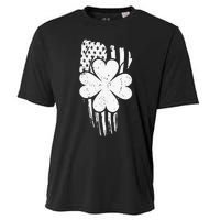 American Flag St Patricks Day Vintage Irish Lucky Cooling Performance Crew T-Shirt