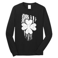 American Flag St Patricks Day Vintage Irish Lucky Long Sleeve Shirt