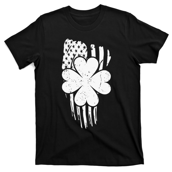 American Flag St Patricks Day Vintage Irish Lucky T-Shirt