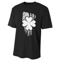 American Flag St Patricks Day Vintage Irish Lucky Performance Sprint T-Shirt