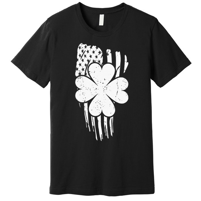 American Flag St Patricks Day Vintage Irish Lucky Premium T-Shirt