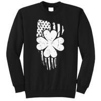 American Flag St Patricks Day Vintage Irish Lucky Tall Sweatshirt