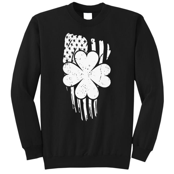 American Flag St Patricks Day Vintage Irish Lucky Tall Sweatshirt