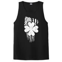 American Flag St Patricks Day Vintage Irish Lucky PosiCharge Competitor Tank