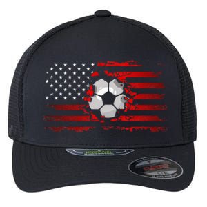 American Flag Soccer Apparel Soccer Flexfit Unipanel Trucker Cap