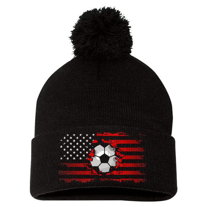 American Flag Soccer Apparel Soccer Pom Pom 12in Knit Beanie