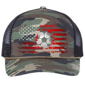 American Flag Soccer Apparel Soccer Retro Rope Trucker Hat Cap