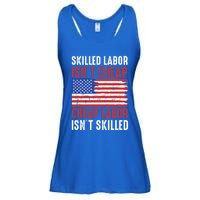 American Flag Skilled Labor Isnt Cheap Labor Day Great Gift Ladies Essential Flowy Tank