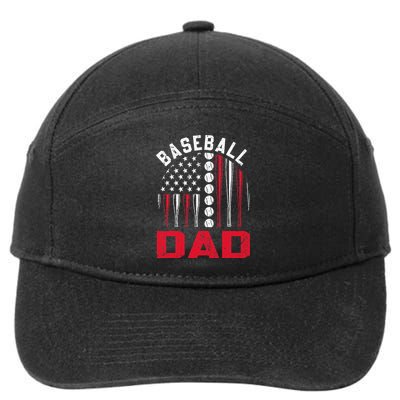 American Flag Softball Baseball Dad Gift Ball Fathers Day 7-Panel Snapback Hat