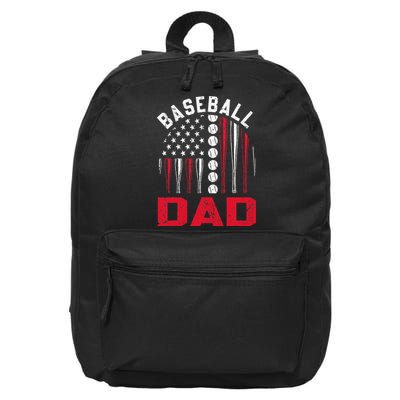 American Flag Softball Baseball Dad Gift Ball Fathers Day 16 in Basic Backpack