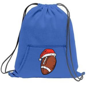 American Football Santa Hat Sports Christmas Xmas Funny Sweatshirt Cinch Pack Bag