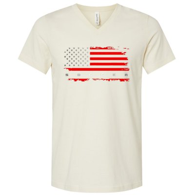 American Flag Soccer Apparel Soccer V-Neck T-Shirt