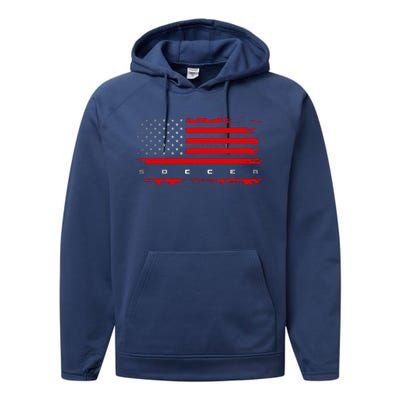 American Flag Soccer Apparel Soccer Performance Fleece Hoodie