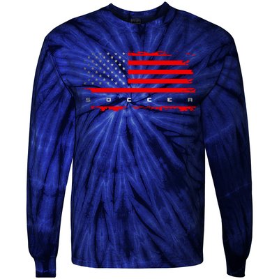 American Flag Soccer Apparel Soccer Tie-Dye Long Sleeve Shirt