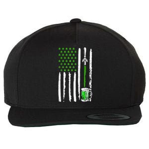 American Flag St Patrick's Day Shamrock Drinking Beer Irish Wool Snapback Cap