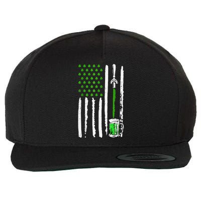 American Flag St Patrick's Day Shamrock Drinking Beer Irish Wool Snapback Cap