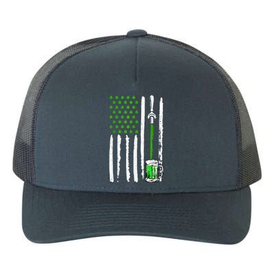 American Flag St Patrick's Day Shamrock Drinking Beer Irish Yupoong Adult 5-Panel Trucker Hat