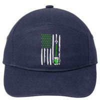 American Flag St Patrick's Day Shamrock Drinking Beer Irish 7-Panel Snapback Hat