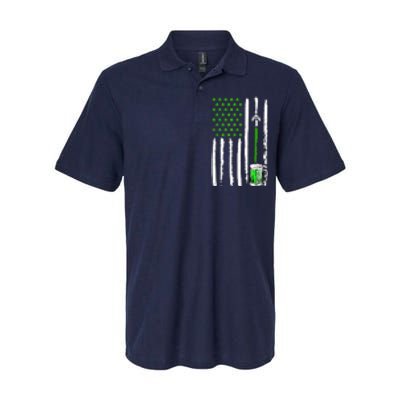 American Flag St Patrick's Day Shamrock Drinking Beer Irish Softstyle Adult Sport Polo