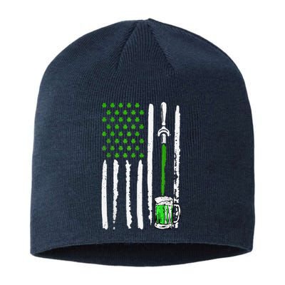 American Flag St Patrick's Day Shamrock Drinking Beer Irish Sustainable Beanie