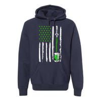 American Flag St Patrick's Day Shamrock Drinking Beer Irish Premium Hoodie