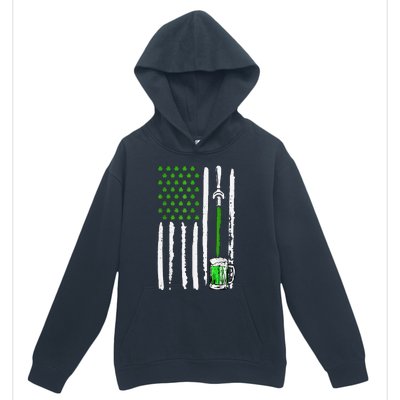 American Flag St Patrick's Day Shamrock Drinking Beer Irish Urban Pullover Hoodie