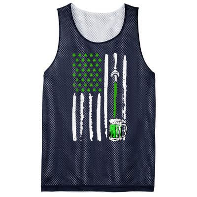 American Flag St Patrick's Day Shamrock Drinking Beer Irish Mesh Reversible Basketball Jersey Tank