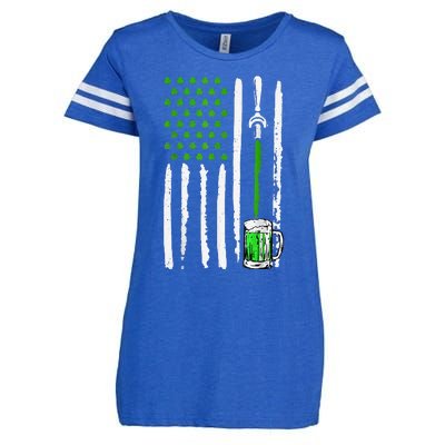 American Flag St Patrick's Day Shamrock Drinking Beer Irish Enza Ladies Jersey Football T-Shirt