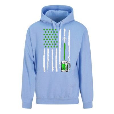 American Flag St Patrick's Day Shamrock Drinking Beer Irish Unisex Surf Hoodie