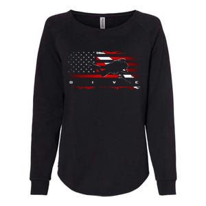 American Flag Scuba Diving Apparel Scuba Diving Womens California Wash Sweatshirt