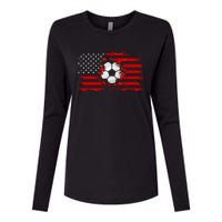 American Flag Soccer Apparel Soccer Womens Cotton Relaxed Long Sleeve T-Shirt