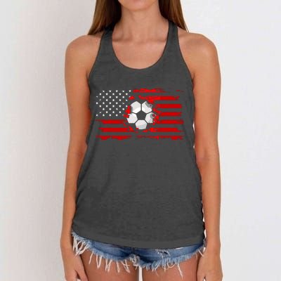 American Flag Soccer Apparel Soccer Women's Knotted Racerback Tank