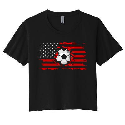 American Flag Soccer Apparel Soccer Women's Crop Top Tee