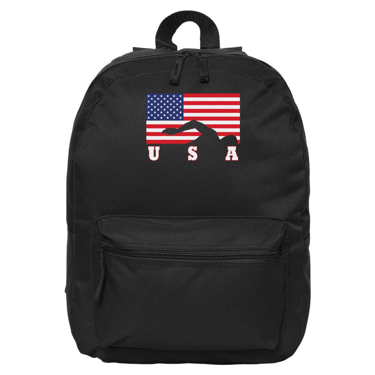 American Flag Swimming Usa Gift 16 in Basic Backpack