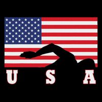 American Flag Swimming Usa Gift Zip Tote Bag