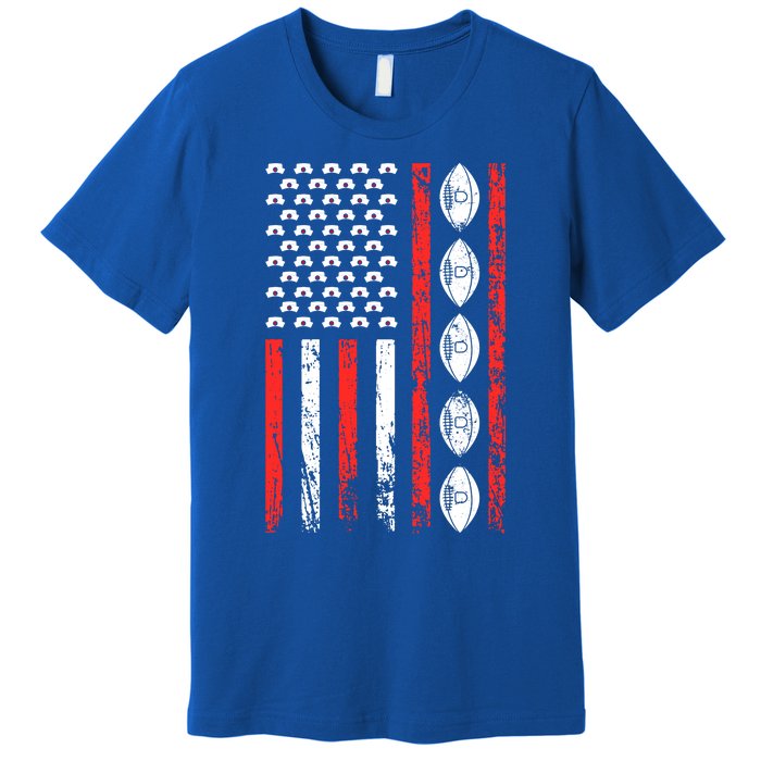 American Football Sports Flag National Nurses Day Gift Premium T-Shirt